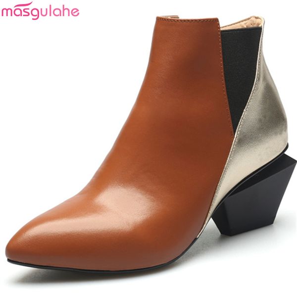 masgulahe black brown fashion new arrival women shoes pointed toe zipper genuine leather boots cow leather ankle boots big size 
masgulahe black brown fashion new arrival women shoes pointed toe zipper genuine leather boots cow leather ankle boots big size