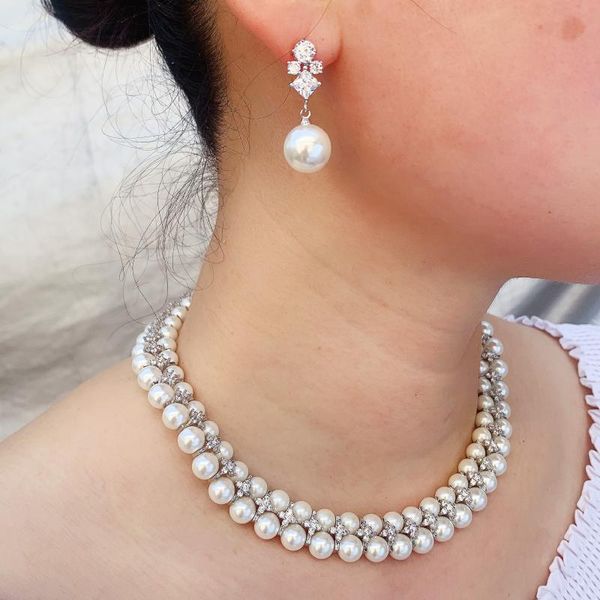 janekelly new fashion 3 layer wedding brida jewelry sets pearl throttle cubic zircon micro pave setting women party accessories, Silver
janekelly new fashion 3 layer wedding brida jewelry sets pearl throttle cubic zircon micro pave setting women party accessories, Silver