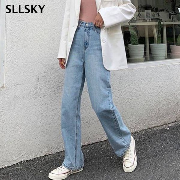 sllsky high street solid women jeans pockets zipper straight high waist loose casual jean blue cotton full length pants 2020
sllsky high street solid women jeans pockets zipper straight high waist loose casual jean blue cotton full length pants 2020