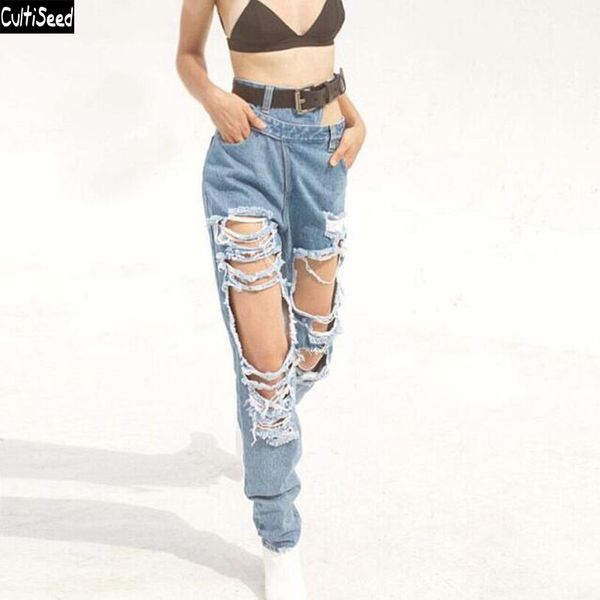2019 women summer ripped hole denim jeans pant trousers female fashion irregular personality jeans straight long pants, Blue
2019 women summer ripped hole denim jeans pant trousers female fashion irregular personality jeans straight long pants, Blue