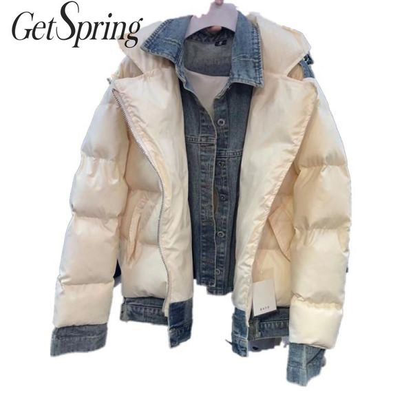 getspring women parka winter outwear jacket coat denim spliced winter jacket loose long overcoat fake two ladies coats, Black
getspring women parka winter outwear jacket coat denim spliced winter jacket loose long overcoat fake two ladies coats, Black