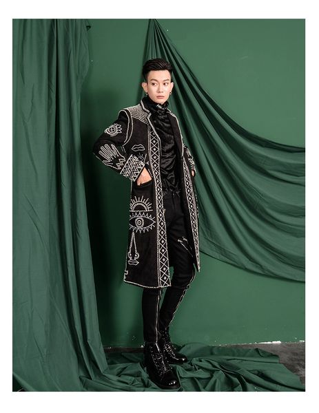 real men asia size black baroque embroidery beading event/red carpet/stars/luxury long coat/stage performance/studio/dance/club
real men asia size black baroque embroidery beading event/red carpet/stars/luxury long coat/stage performance/studio/dance/club