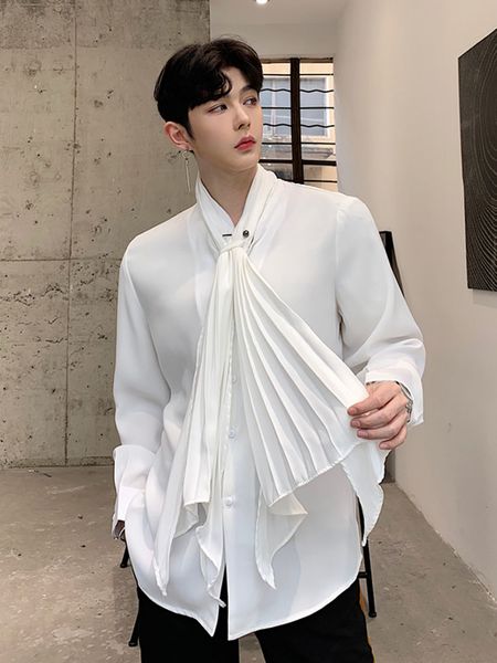 2019 new men pleated collar long sleeve casual shirts male vintage fashion dress shirt gothic punk style shirt, White;black
2019 new men pleated collar long sleeve casual shirts male vintage fashion dress shirt gothic punk style shirt, White;black