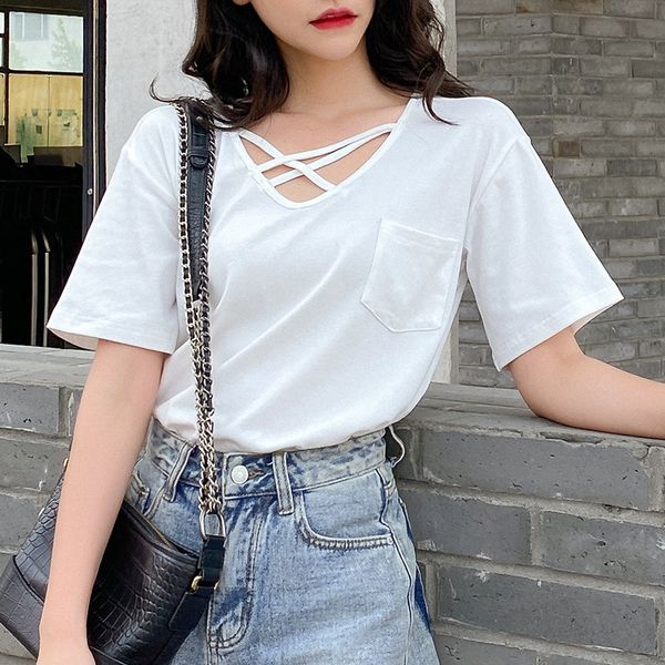 2020 new summer hollow out v neck short sleeve loose t shirt womens casual white ladies basic tees
2020 new summer hollow out v neck short sleeve loose t shirt womens casual white ladies basic tees
