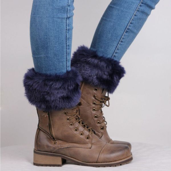 women winter leg warmers lady crochet knit fur trim leg boot socks ers cuffs, Black;white
women winter leg warmers lady crochet knit fur trim leg boot socks ers cuffs, Black;white