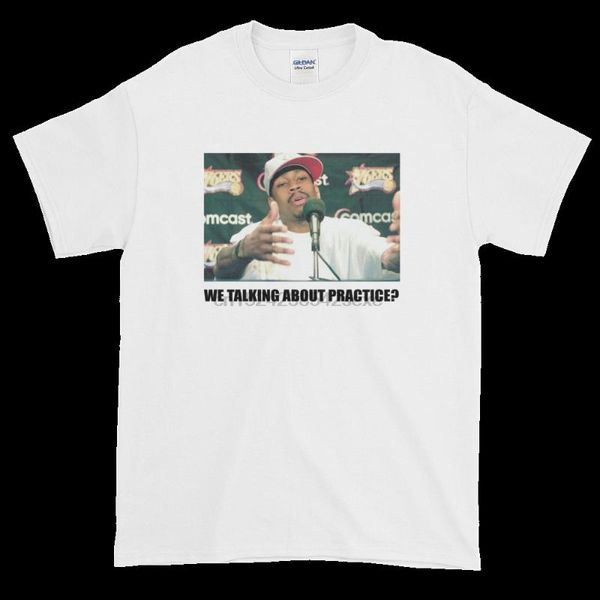 allen iverson we talking about practice basketball tee shirt t-shirt, White;black