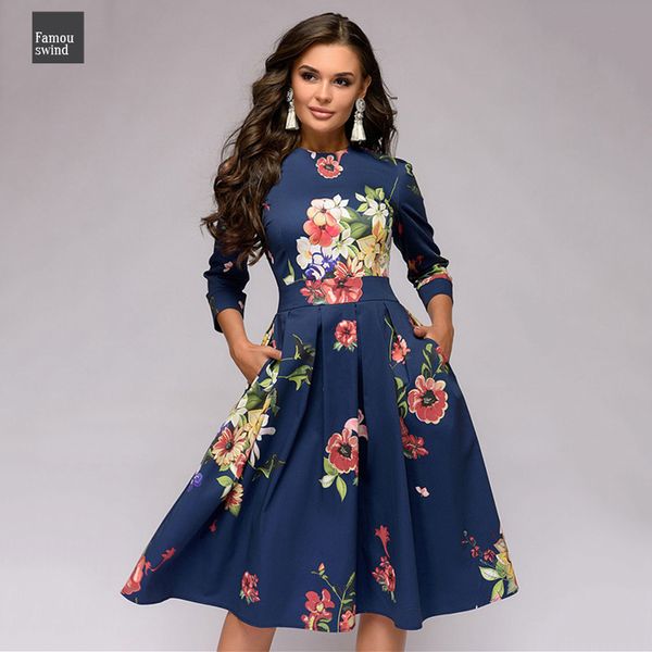 гофрированный печать линия платье малый цветочные обрезанные рукава o шеи платье цветочный 3 4 втулки карманы вскользь женщин elegant, Black;gray 
гофрированный печать линия платье малый цветочные обрезанные рукава o шеи платье цветочный 3 4 втулки карманы вскользь женщин elegant, Black;gray