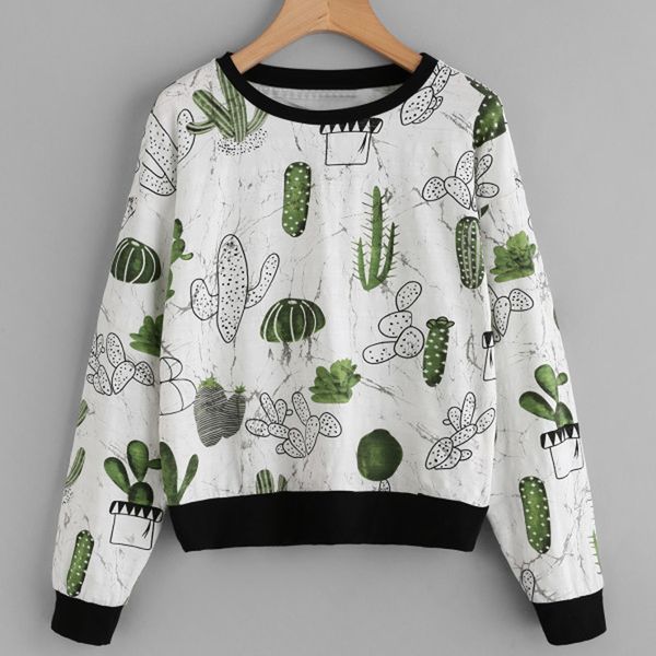 3w#women allover cactus print ringer sweatshirt kawaii lovely cute girls splice fall spring clothes sweatshir blouse, White
3w#women allover cactus print ringer sweatshirt kawaii lovely cute girls splice fall spring clothes sweatshir blouse, White