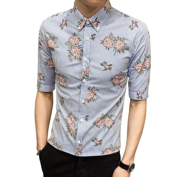 shirts for men style 2019 summer fashio luxury half sleeve shirts floral printed male designer club outfits party dress, White;black
shirts for men style 2019 summer fashio luxury half sleeve shirts floral printed male designer club outfits party dress, White;black