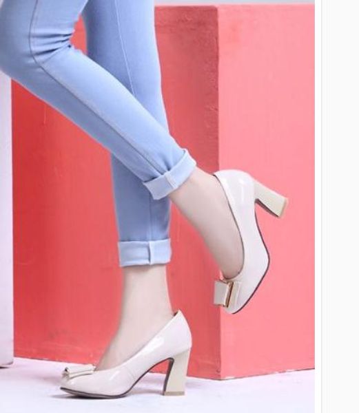 2019 women's shoes in spring and autumn with new style high heel coarse heel round head bowknot @fff0123, Black
2019 women's shoes in spring and autumn with new style high heel coarse heel round head bowknot @fff0123, Black