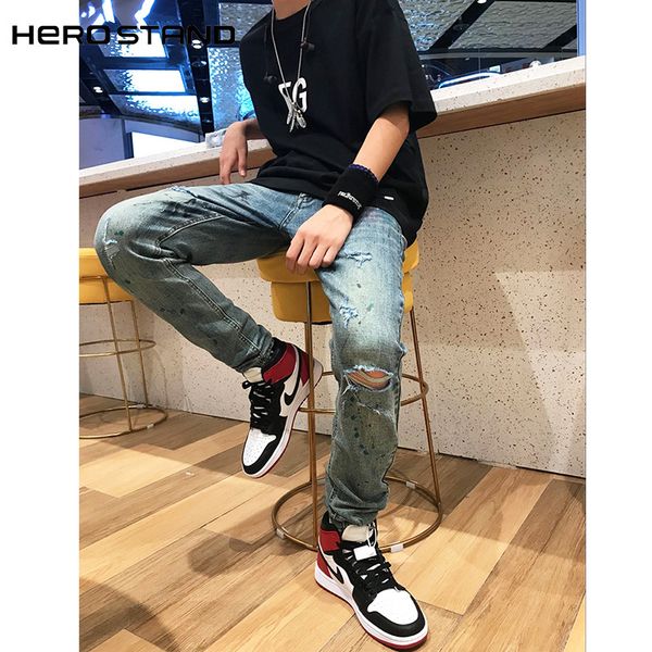 # hs new skinny washed old vintage splash-ink damaged stretch blue skinny jeans mens fashion 
# hs new skinny washed old vintage splash-ink damaged stretch blue skinny jeans mens fashion