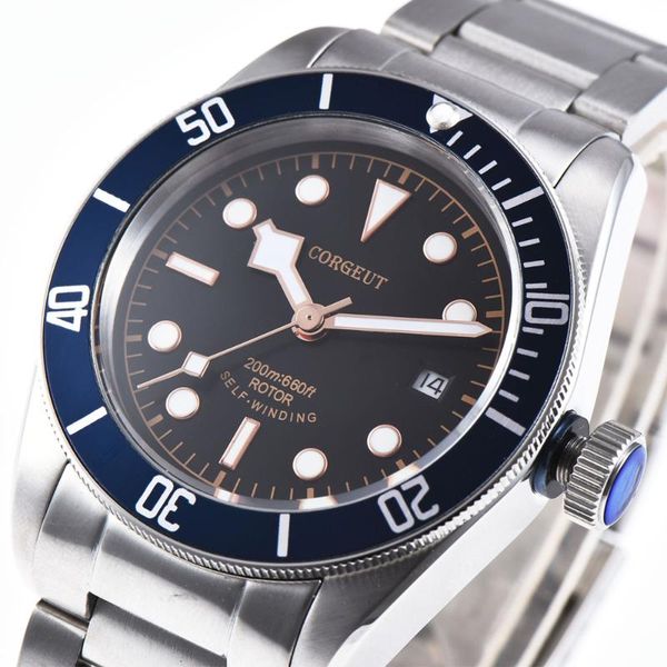 corgeut 41mm automatic mechanical mens watch luxury luminous waterproof calendar male clock black dial diver wristwatch men, Slivery;brown
corgeut 41mm automatic mechanical mens watch luxury luminous waterproof calendar male clock black dial diver wristwatch men, Slivery;brown