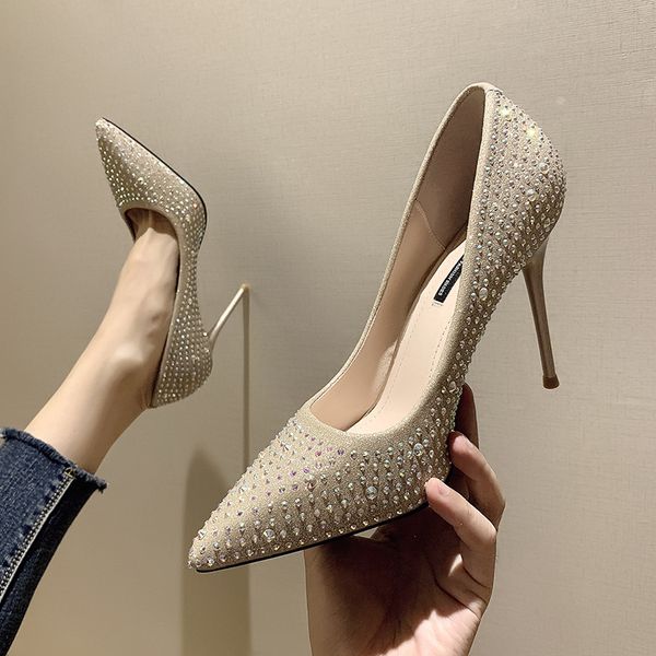 casual heels crystal shoes bling bling sandals ladies all-match 2019 pump work dress professional slip om branded pumps, Black
casual heels crystal shoes bling bling sandals ladies all-match 2019 pump work dress professional slip om branded pumps, Black