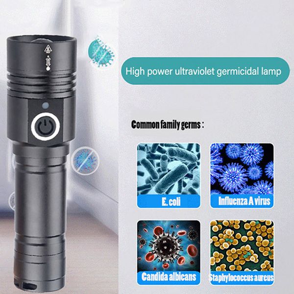 uvc led portable uva torch zoomable lanterna use 18650 rechargeable battery sterilization lamp mask disinfection bulb
uvc led portable uva torch zoomable lanterna use 18650 rechargeable battery sterilization lamp mask disinfection bulb