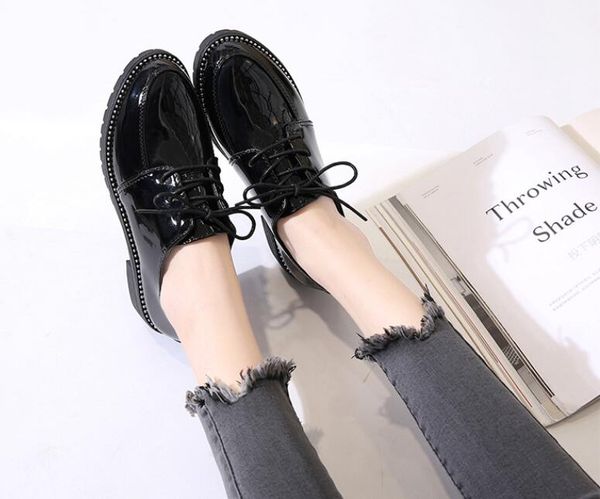 2018 new spring brock wild korean version of the college wind small shoes, Black
2018 new spring brock wild korean version of the college wind small shoes, Black
