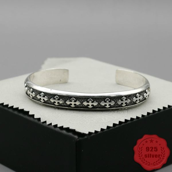925 sterling silver bracelet personality fashion classic punk style domineering cross around shape jewelry 2018 new sale, Black
925 sterling silver bracelet personality fashion classic punk style domineering cross around shape jewelry 2018 new sale, Black