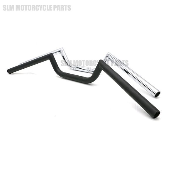 

universal motorcycle bike black chrome 7/8" 22mm handlebars high-rise drag bar cruiser bobber chopper cafe racer