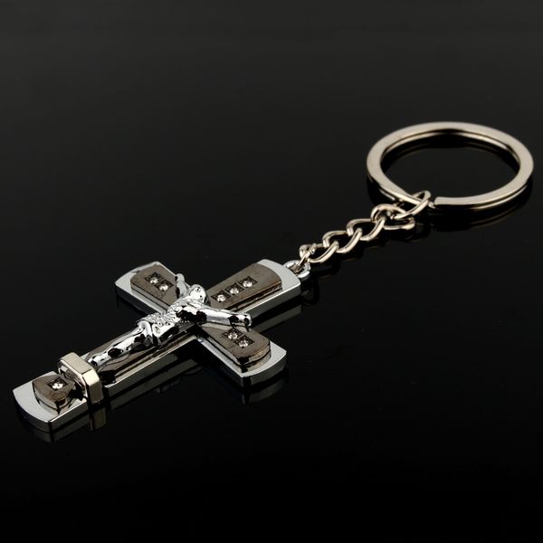 1pc charm jesus cross alloy pendant keychains rhinestone keyrings accessory bag car key chains rings holder wen women jewelry, Silver
1pc charm jesus cross alloy pendant keychains rhinestone keyrings accessory bag car key chains rings holder wen women jewelry, Silver