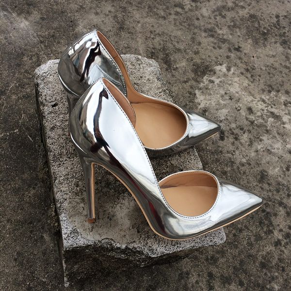 2019 fashion women lady silver d'orsay patent leather poined toes high heeled heels shoes stiletto heel shoes pumps 12cm 10cm, Black
2019 fashion women lady silver d'orsay patent leather poined toes high heeled heels shoes stiletto heel shoes pumps 12cm 10cm, Black