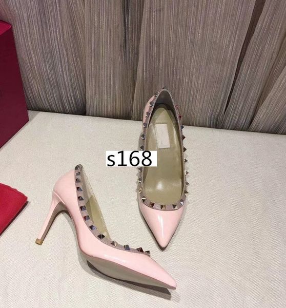 designer studs high heels patent leather rivets sandals women shoes valentine high heel shoes 8.5cm size 39, Black
designer studs high heels patent leather rivets sandals women shoes valentine high heel shoes 8.5cm size 39, Black