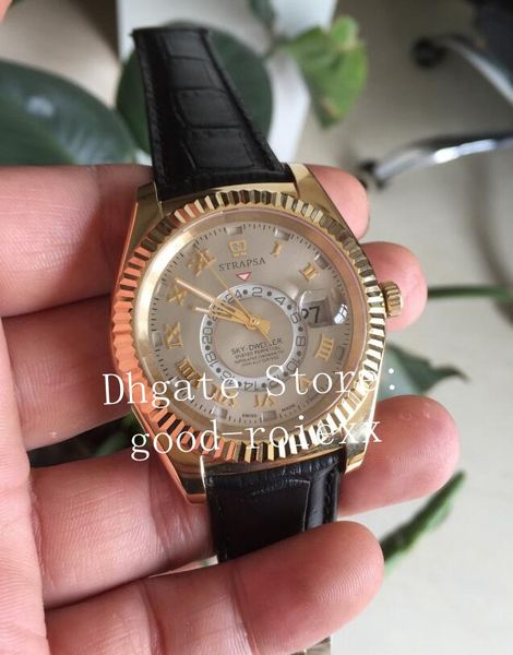 luxury mens automatic watch men's asia 2813 watches men 326135 rose gold leather multiple time zone sky dweller sport dive gmt wristwat, Slivery;brown
luxury mens automatic watch men's asia 2813 watches men 326135 rose gold leather multiple time zone sky dweller sport dive gmt wristwat, Slivery;brown