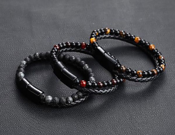 2020 cross-border new natural agate stone leather bracelet stone beads leather braided multi-layer leather bracelet, Black
2020 cross-border new natural agate stone leather bracelet stone beads leather braided multi-layer leather bracelet, Black
