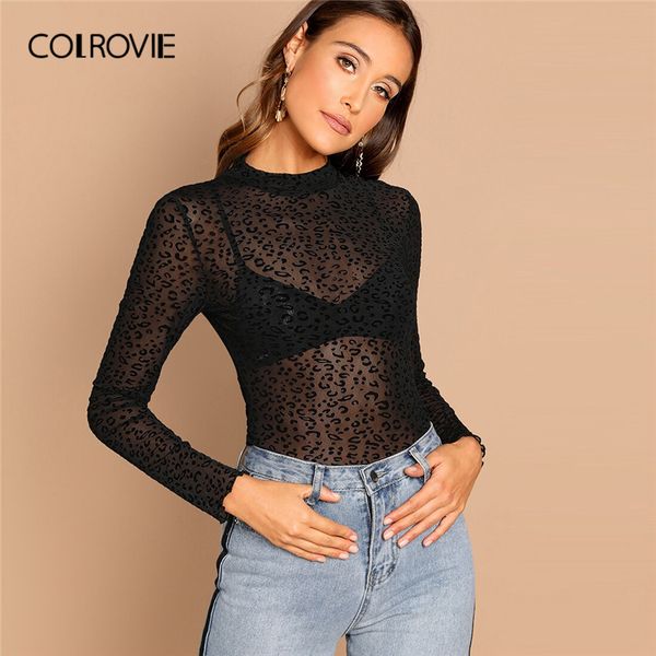 colrovie black mock neck leopard sheer mesh without bra women long sleeve casual 2020 summer slim tee shirts, White
colrovie black mock neck leopard sheer mesh without bra women long sleeve casual 2020 summer slim tee shirts, White