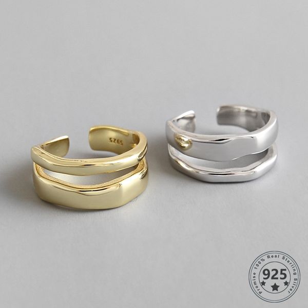 louleur real 925 sterling silver open rings minimalist smooth double line irregular rings for women fashion fine jewelry gifts, Slivery;golden
louleur real 925 sterling silver open rings minimalist smooth double line irregular rings for women fashion fine jewelry gifts, Slivery;golden
