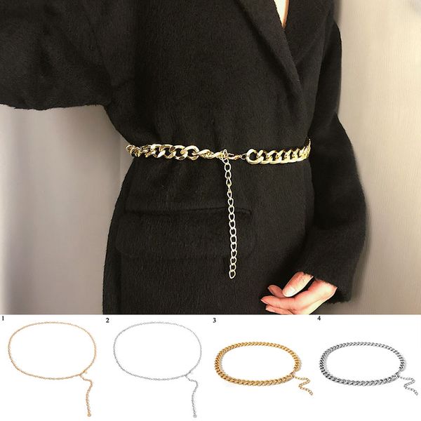 thin/wide women simple waist chain belts vintage gold silver metal waistbands long tassel belly belt ladies dress accessories, Black;brown
thin/wide women simple waist chain belts vintage gold silver metal waistbands long tassel belly belt ladies dress accessories, Black;brown