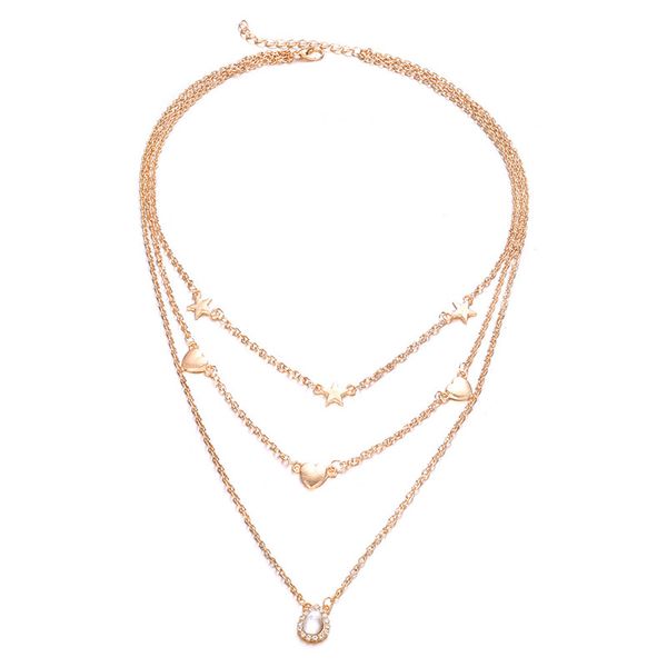 new vintage gold multilayer chain necklaces for women punk cz zircon crystal geometric pendant necklace fashion jewelry, Silver
new vintage gold multilayer chain necklaces for women punk cz zircon crystal geometric pendant necklace fashion jewelry, Silver