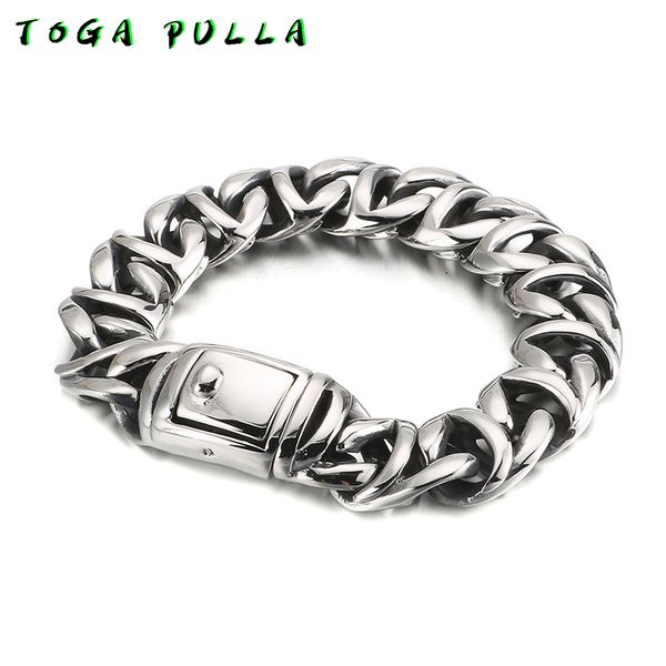 high polished cool punk jewelry men stainless steel 16mm wide hip hop link chain bracelet fashion men accessories 2020, Black
high polished cool punk jewelry men stainless steel 16mm wide hip hop link chain bracelet fashion men accessories 2020, Black