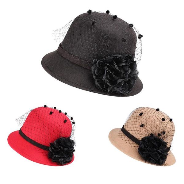 solid fedora hat women warm wool felt flower mesh flower hat ladies wide brim autumn winter elegant girls fashion party caps, Blue;gray
solid fedora hat women warm wool felt flower mesh flower hat ladies wide brim autumn winter elegant girls fashion party caps, Blue;gray