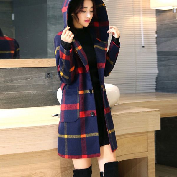 droppshiping women grid hooded overcoat long sleeve slim fit woolen coats windproof warm outwear j55, Black
droppshiping women grid hooded overcoat long sleeve slim fit woolen coats windproof warm outwear j55, Black