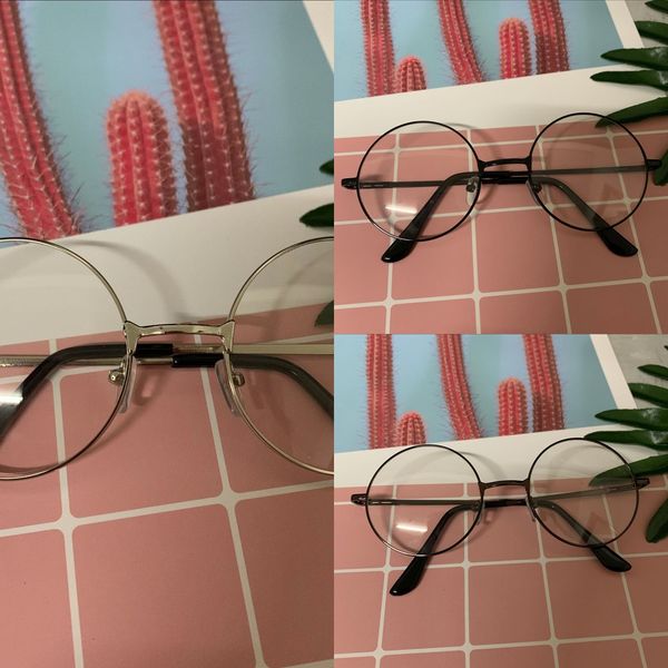 metal round spring plain round frame transparent lens universal decorative decorative mirror mirror for men and women, Silver
metal round spring plain round frame transparent lens universal decorative decorative mirror mirror for men and women, Silver