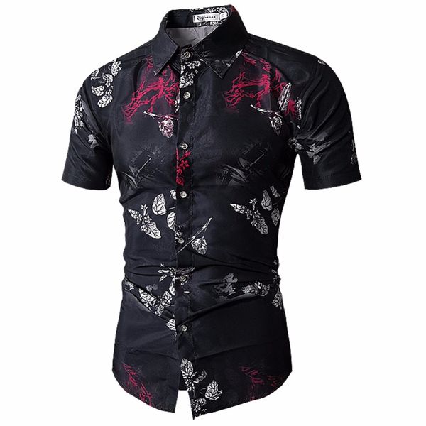 short sleeve shirt men clothes 2019 summer hawaii mens fashion printing shirts casual slim fit cotton chemise homme plus-size, White;black
short sleeve shirt men clothes 2019 summer hawaii mens fashion printing shirts casual slim fit cotton chemise homme plus-size, White;black