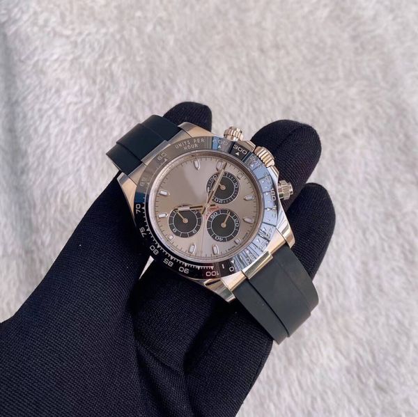 2020 luxury watch 18k white gold grey dial ceramic bezel 40mm rubber strap automatic fashion men's watch gift, Slivery;brown
2020 luxury watch 18k white gold grey dial ceramic bezel 40mm rubber strap automatic fashion men's watch gift, Slivery;brown