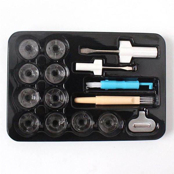 15pcs household machine accessories durable screwdriver combination multi functional craft threader shuttle core sewing tool set, Black
15pcs household machine accessories durable screwdriver combination multi functional craft threader shuttle core sewing tool set, Black