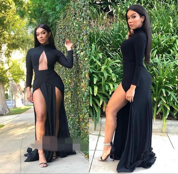keyhole neck front split mermaid prom dresses high neck long sleeve floor length evening party dress special occasion dresses bc1304, Black
keyhole neck front split mermaid prom dresses high neck long sleeve floor length evening party dress special occasion dresses bc1304, Black