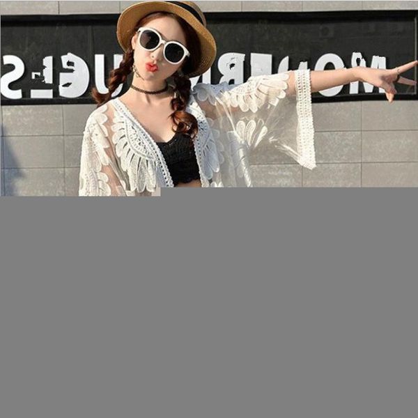 white hollow crochet beach coat casual cover up 3/4 sleeve lace coat women tunic summer beachwear, Black;brown
white hollow crochet beach coat casual cover up 3/4 sleeve lace coat women tunic summer beachwear, Black;brown