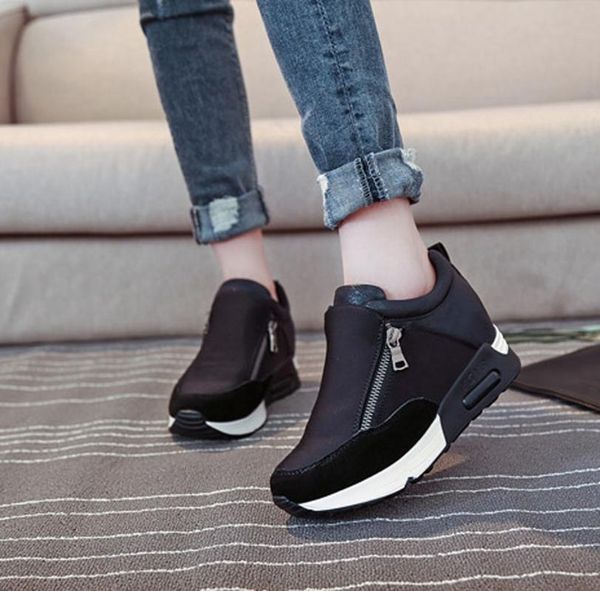 2020 summer women sneakers running hiking thick bottom platform wedges shoes trainers woman zipper flat sneaker vulcanized shoes, Black
2020 summer women sneakers running hiking thick bottom platform wedges shoes trainers woman zipper flat sneaker vulcanized shoes, Black
