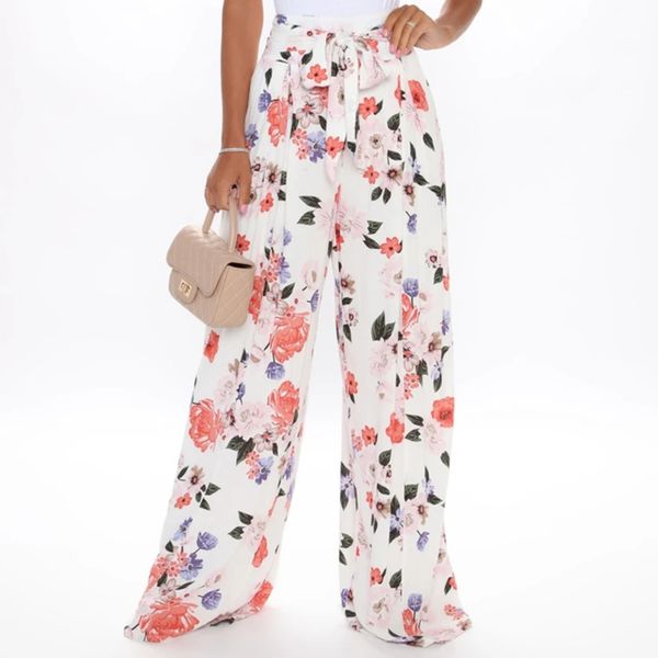 women flower printed pants middle waist wide leg pants female casual drawstring trousers loose streetwear fashion, Black;white
women flower printed pants middle waist wide leg pants female casual drawstring trousers loose streetwear fashion, Black;white