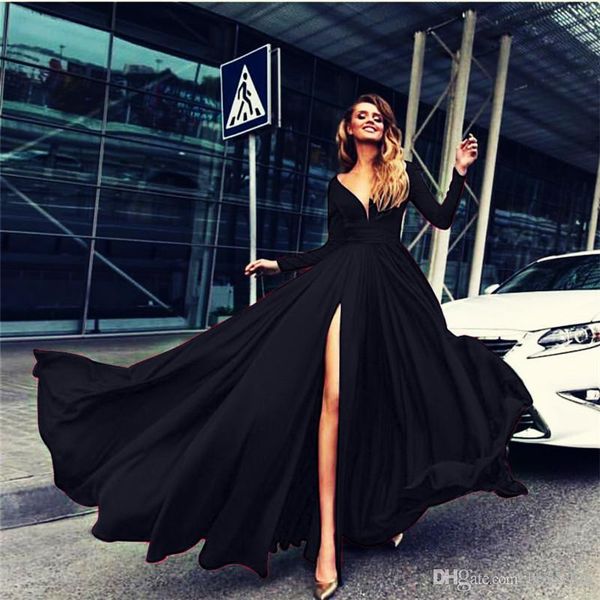 v neck womens party dresses fashion asymmertrical split panelled womens designer party dresses females clothing, White;black
v neck womens party dresses fashion asymmertrical split panelled womens designer party dresses females clothing, White;black