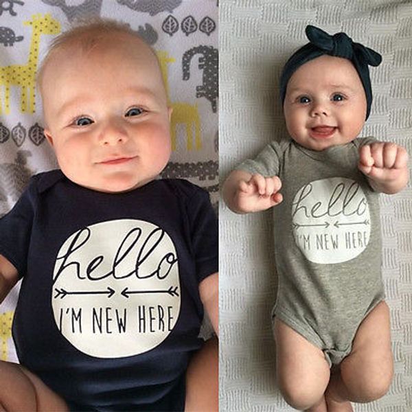 2016 newborn baby boys girls bodysuit hello summer short sleeve infant kids cotton be body clothing outfit playsuit, Blue
2016 newborn baby boys girls bodysuit hello summer short sleeve infant kids cotton be body clothing outfit playsuit, Blue