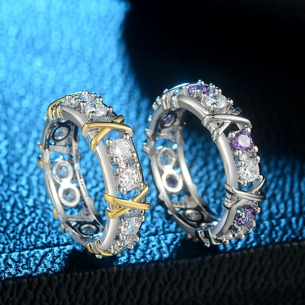 cross lovers' finger ring for lady zircon luxury princess women wedding engagement ring color jewelry fashion cross color, Golden;silver
cross lovers' finger ring for lady zircon luxury princess women wedding engagement ring color jewelry fashion cross color, Golden;silver