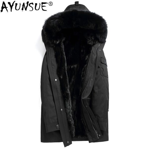 ayunsue parka real fur coat men long winter jacket liner fur collar mens mink jackets coats parkas hombre 2019 4245, Black
ayunsue parka real fur coat men long winter jacket liner fur collar mens mink jackets coats parkas hombre 2019 4245, Black