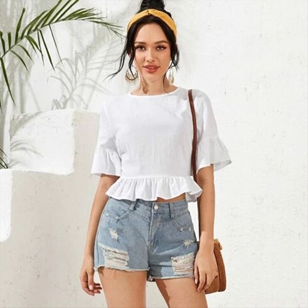 2020 women's pure color short sleeve backless flounder shirt all-match 2020 women's pure color short sleeve backless floun, White
2020 women's pure color short sleeve backless flounder shirt all-match 2020 women's pure color short sleeve backless floun, White