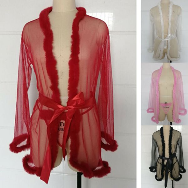new women lingerie mesh sheer robes terry lace belt dress g-string underwear babydoll women summer sleepwear robes 2pcs set, Black;red
new women lingerie mesh sheer robes terry lace belt dress g-string underwear babydoll women summer sleepwear robes 2pcs set, Black;red