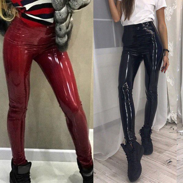 fashion pu leather pants ladies women high waist elastic waist hip push up black female leggings slimming bottom pants, Black;white
fashion pu leather pants ladies women high waist elastic waist hip push up black female leggings slimming bottom pants, Black;white