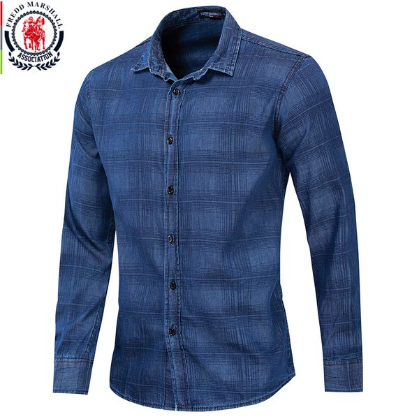 fredd marshall new 100% cotton fashion denim shirt men plaid shirt long sleeve slim fit casual shirts male brand clothing 203, White;black
fredd marshall new 100% cotton fashion denim shirt men plaid shirt long sleeve slim fit casual shirts male brand clothing 203, White;black