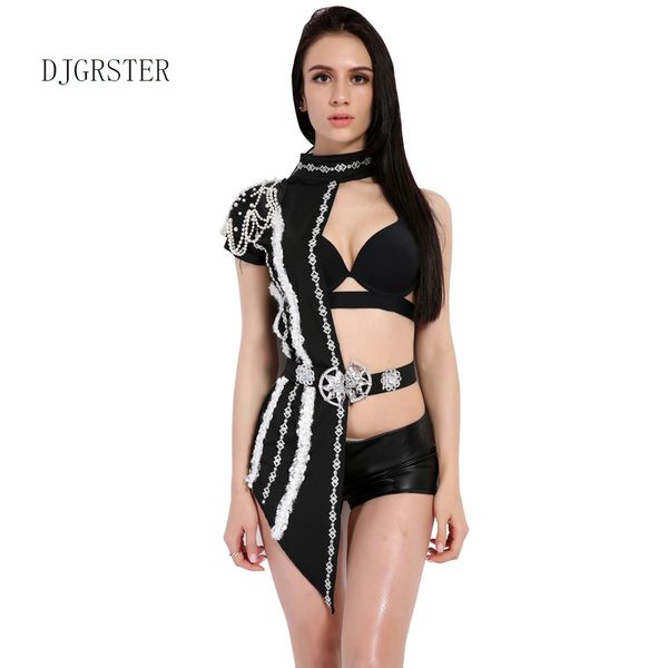 djgrster 2019 new stage dance costumes for singers sequin hollow out dress dj costumes dancing clothes for women, Black;red
djgrster 2019 new stage dance costumes for singers sequin hollow out dress dj costumes dancing clothes for women, Black;red